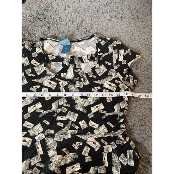 Harry Potter hot topic collection letter and owl printed fit and flare skater mi - Picture 6 of 7